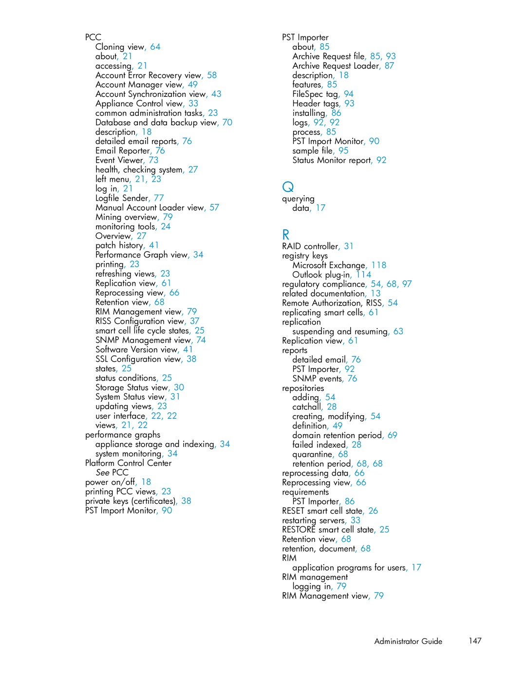 HP RISS Components manual Pcc 