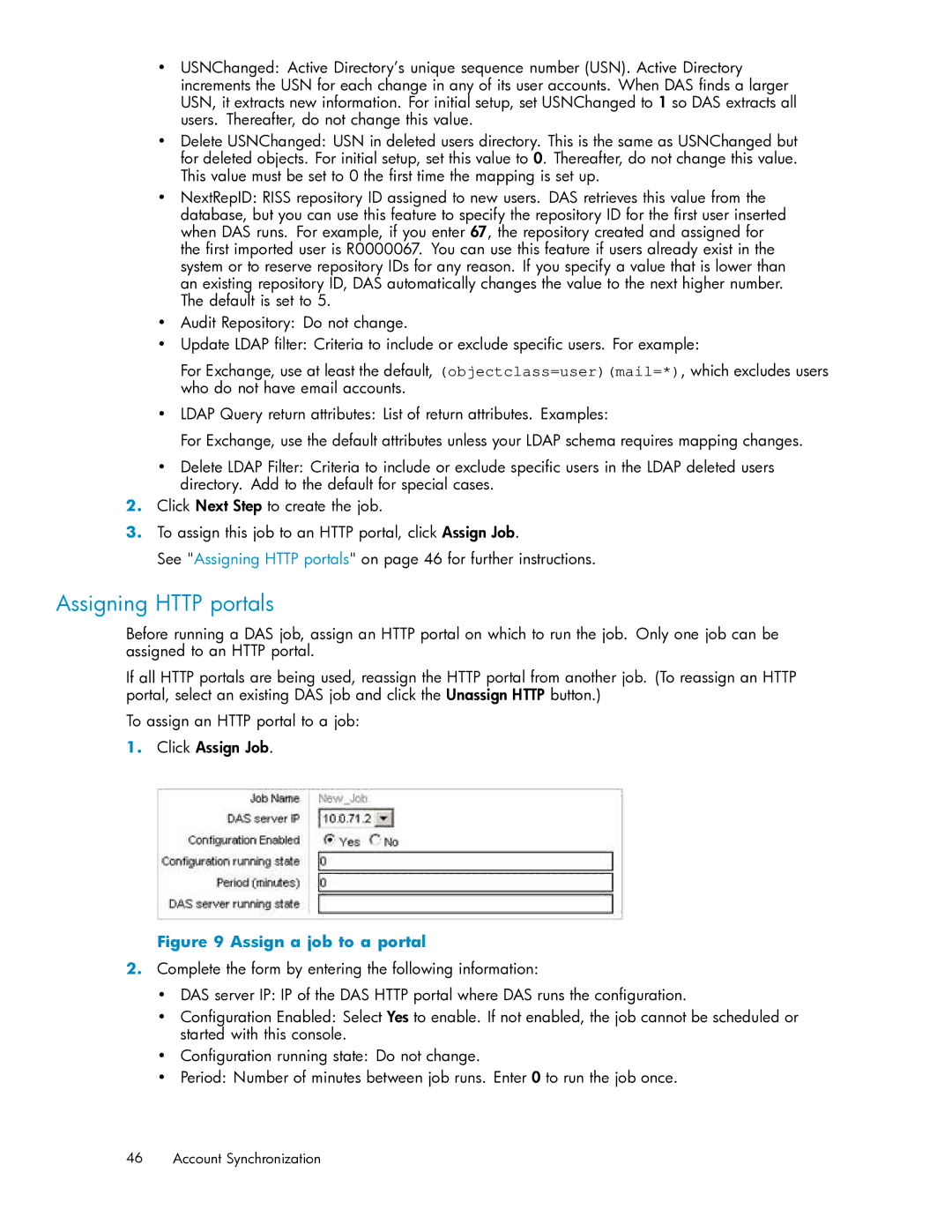 HP RISS Components manual Assigning Http portals, Assign a job to a portal 