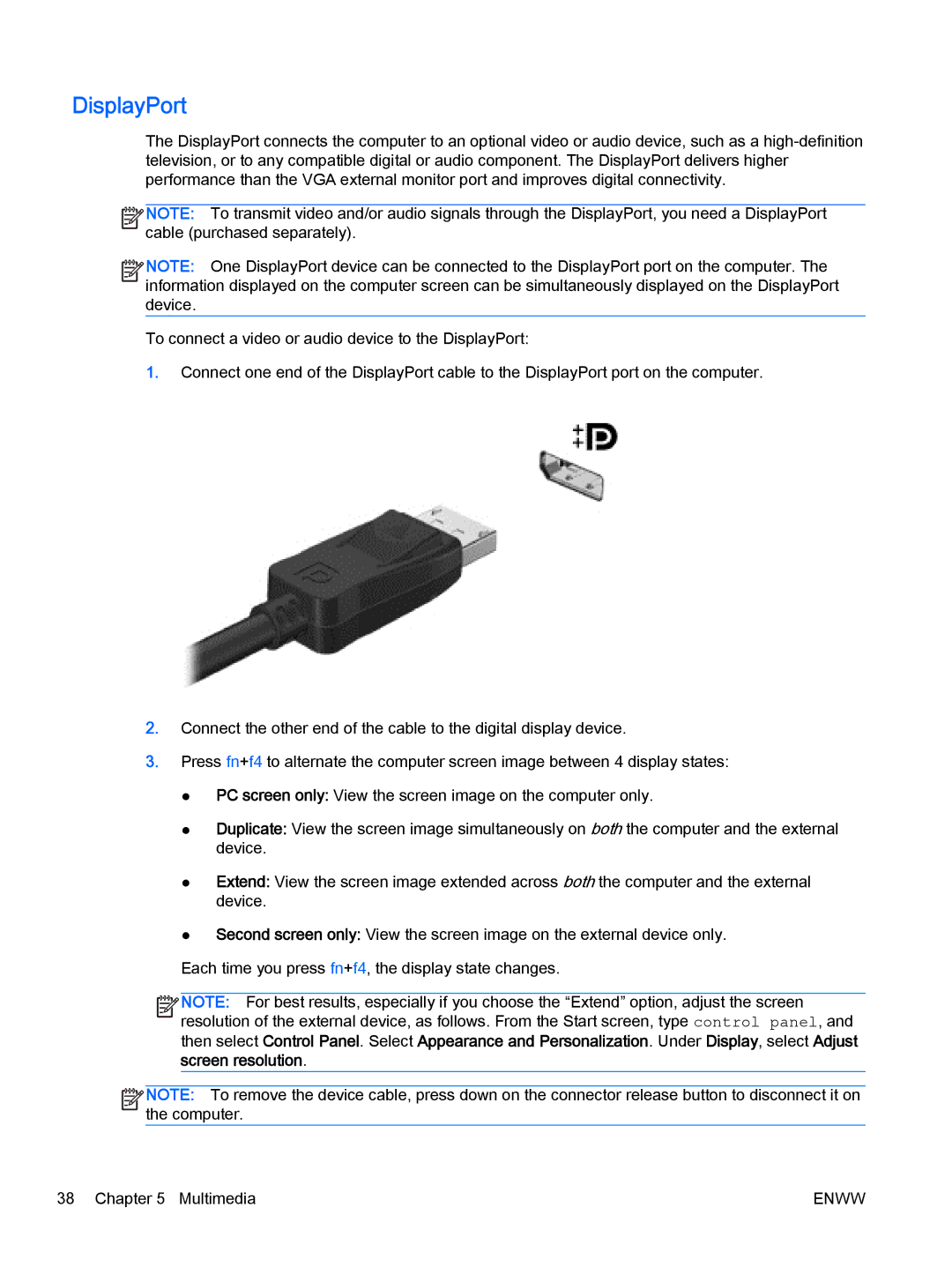 HP Rlve 810 G2 manual DisplayPort 