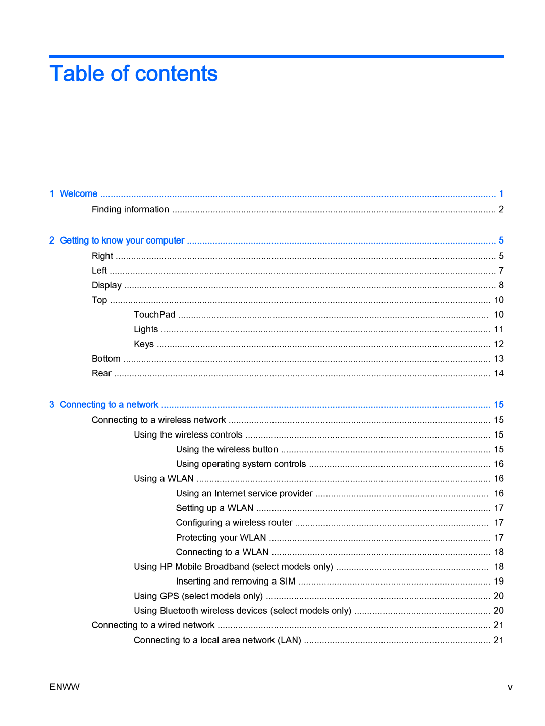 HP Rlve 810 G2 manual Table of contents 