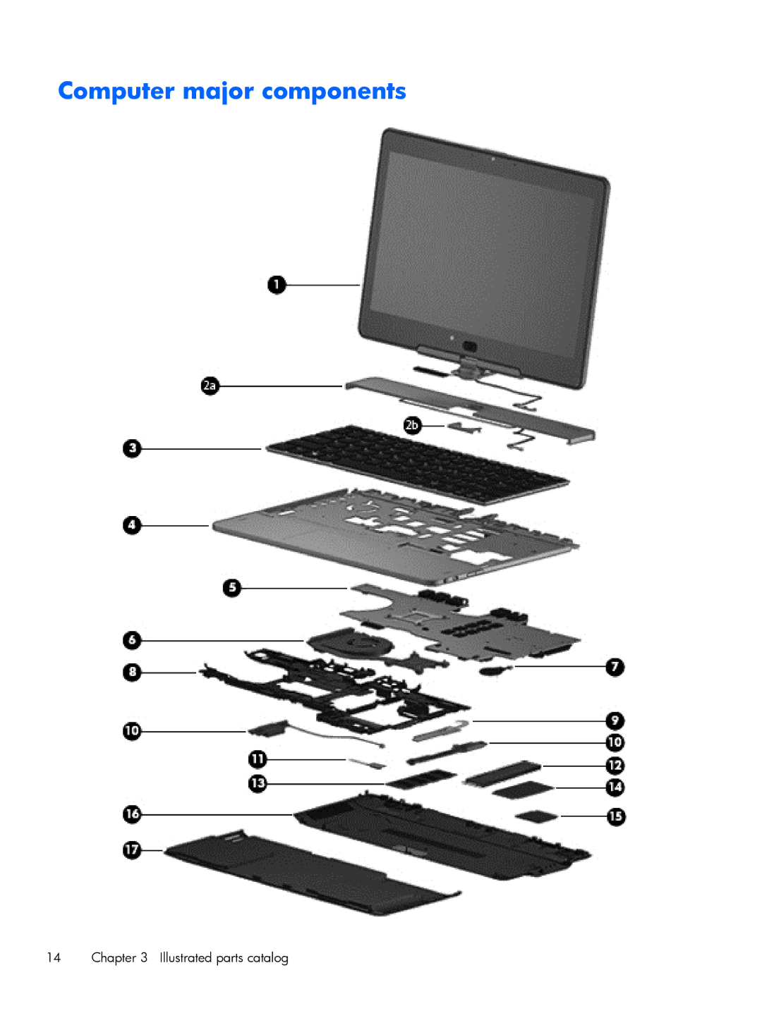 HP Rlve 810 G2 manual Computer major components, Illustrated parts catalog 