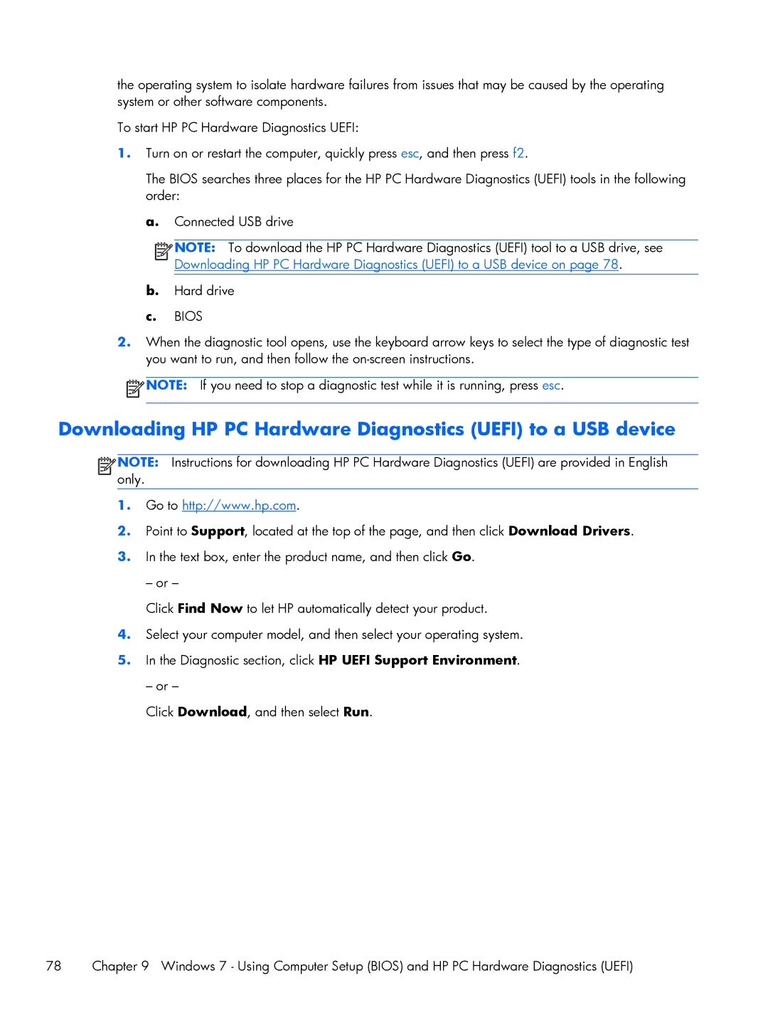 HP Rlve 810 G2 manual Downloading HP PC Hardware Diagnostics Uefi to a USB device 