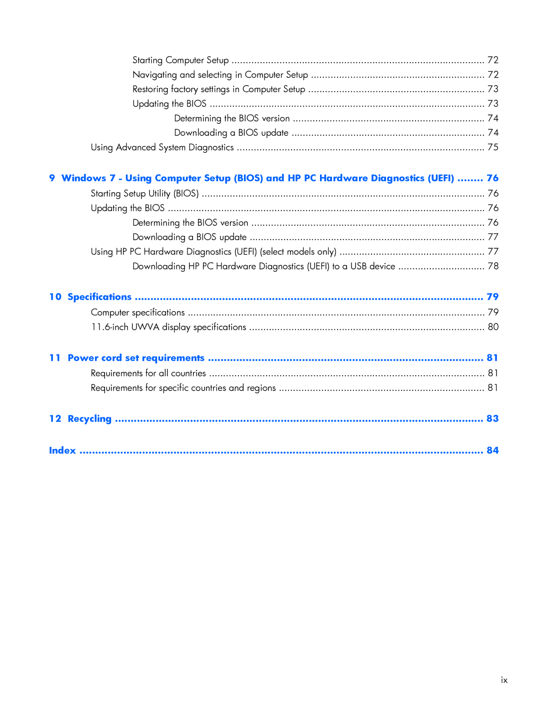 HP Rlve 810 G2 manual Specifications 