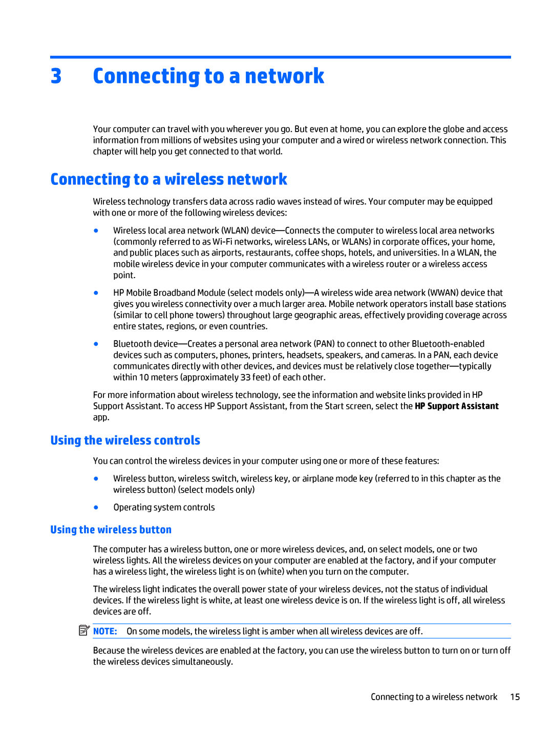 HP Rlve 810 G3 manual Connecting to a network, Connecting to a wireless network, Using the wireless controls 