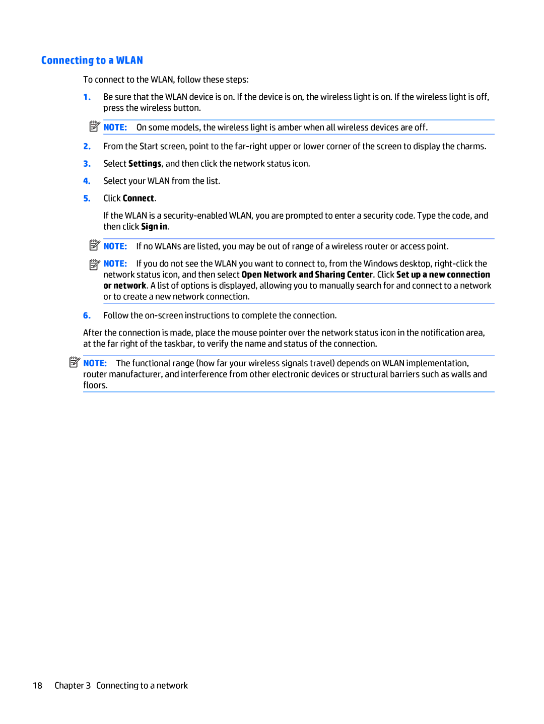 HP Rlve 810 G3 manual Connecting to a Wlan 