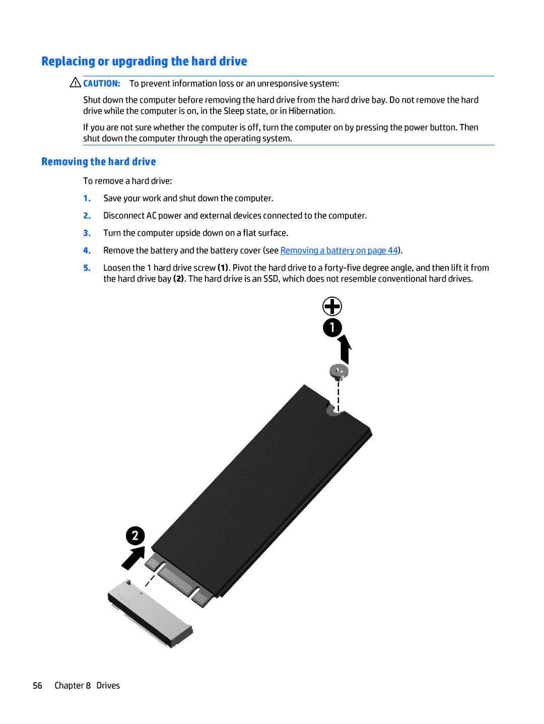 HP Rlve 810 G3 manual Replacing or upgrading the hard drive, Removing the hard drive 