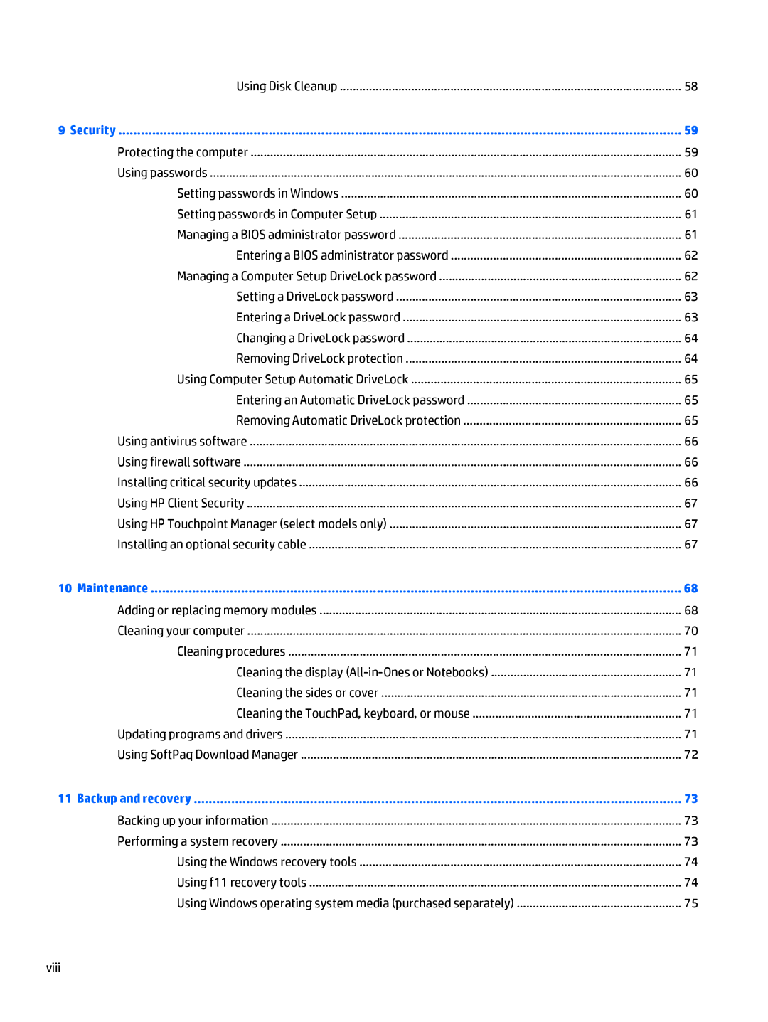 HP Rlve 810 G3 manual Using Disk Cleanup 