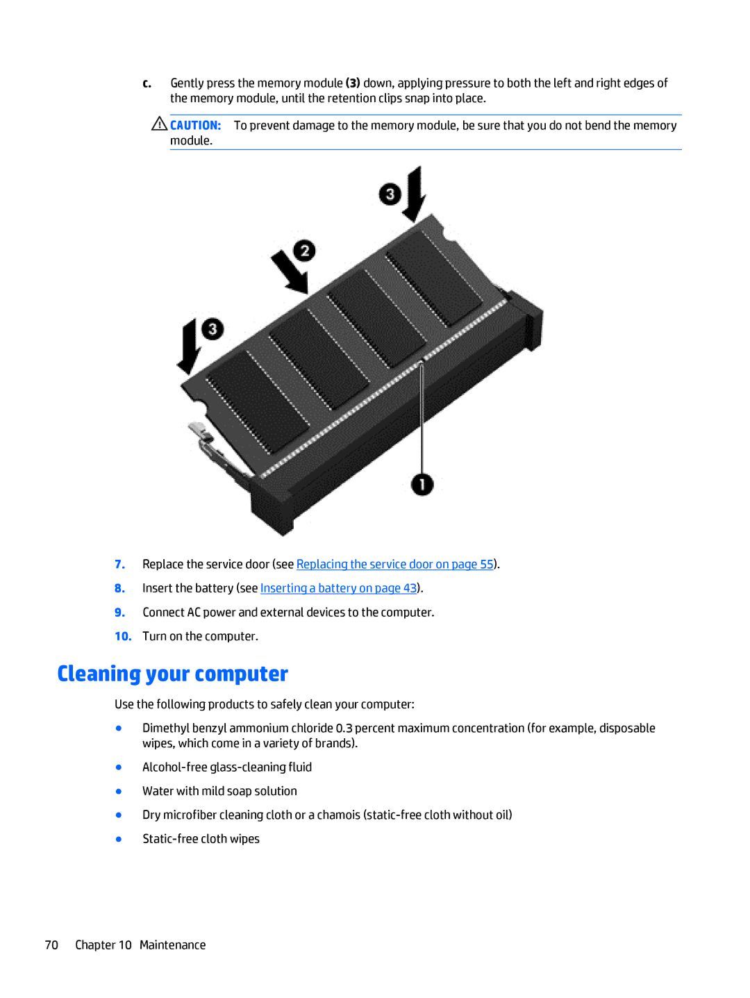 HP Rlve 810 G3 manual Cleaning your computer 