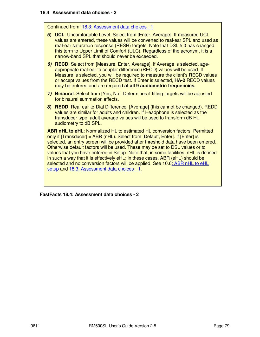 HP RM500SL manual From 18.3 Assessment data choices, FastFacts 18.4 Assessment data choices 