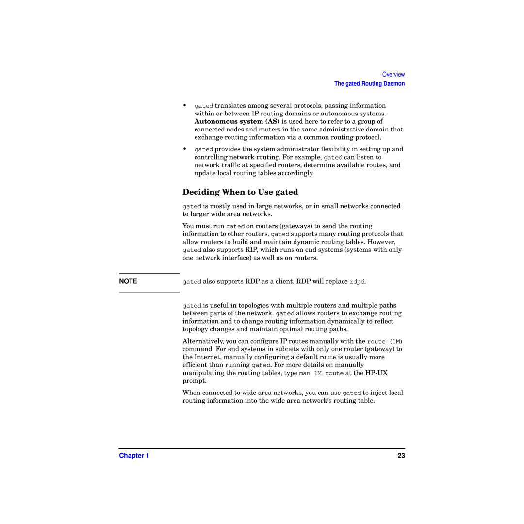 HP Routing Services -UX 11i v2 manual Deciding When to Use gated 