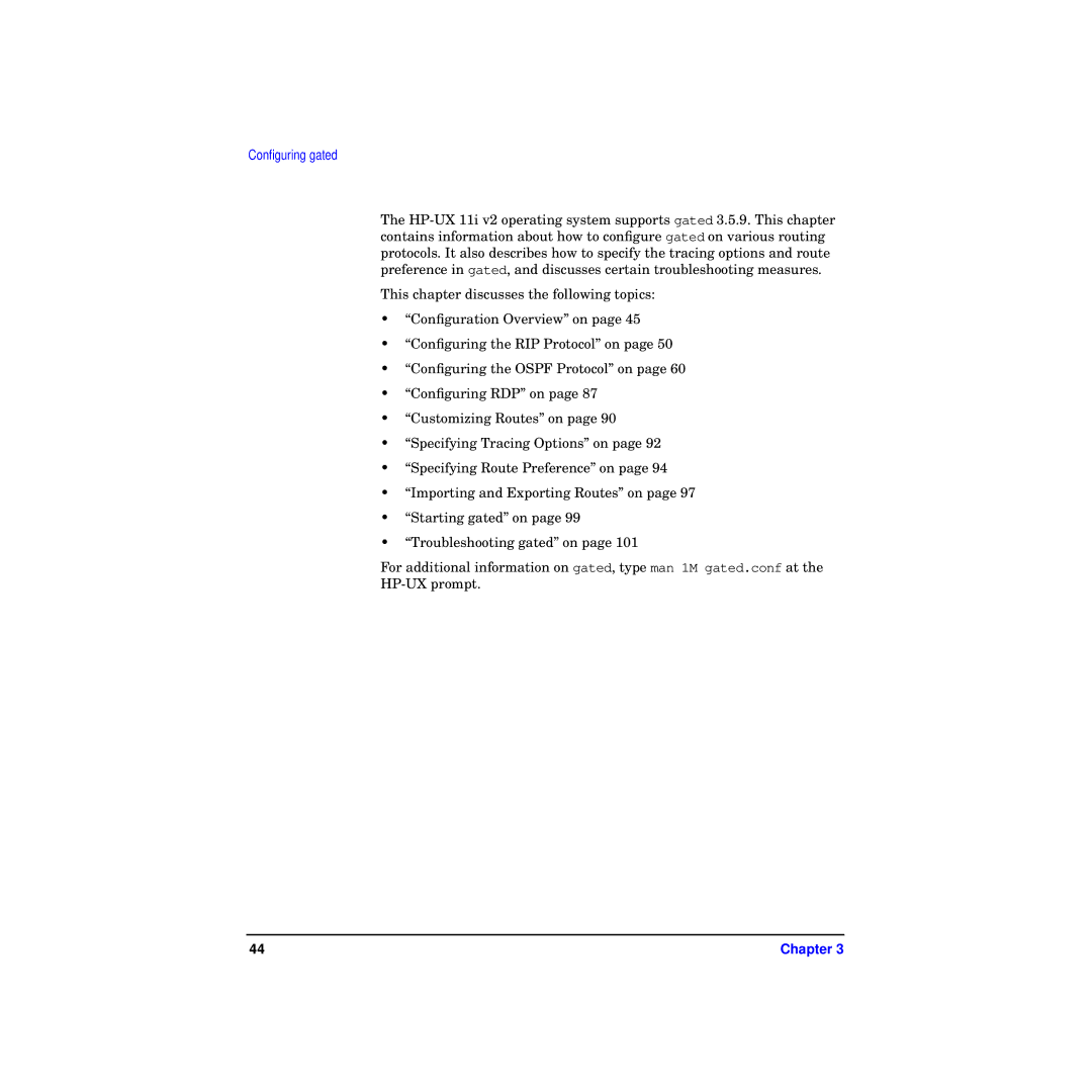 HP Routing Services -UX 11i v2 manual Conﬁguring gated 