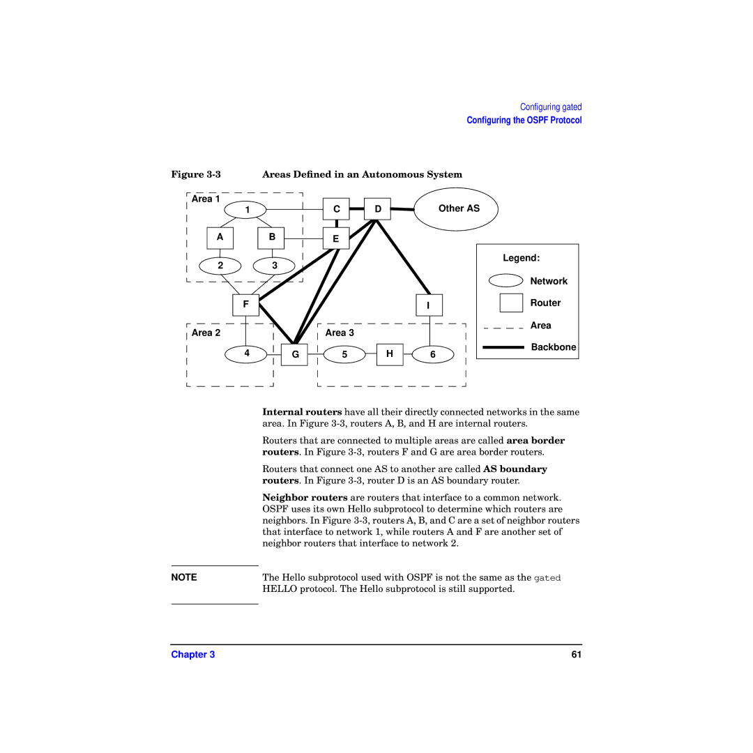 HP Routing Services -UX 11i v2 manual Areas Deﬁned in an Autonomous System, Network Router Area 