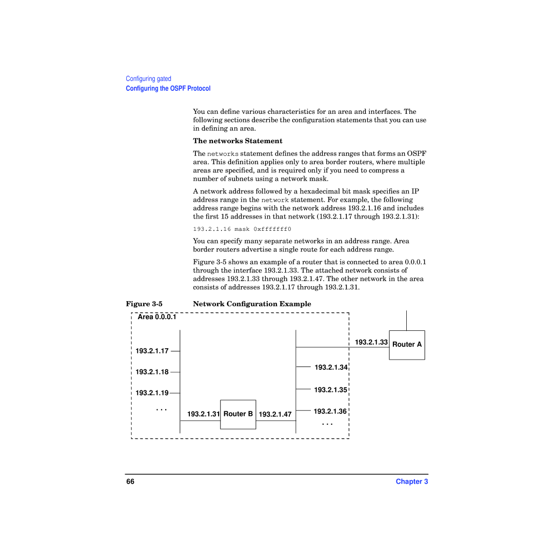 HP Routing Services -UX 11i v2 manual Networks Statement, Network Conﬁguration Example 