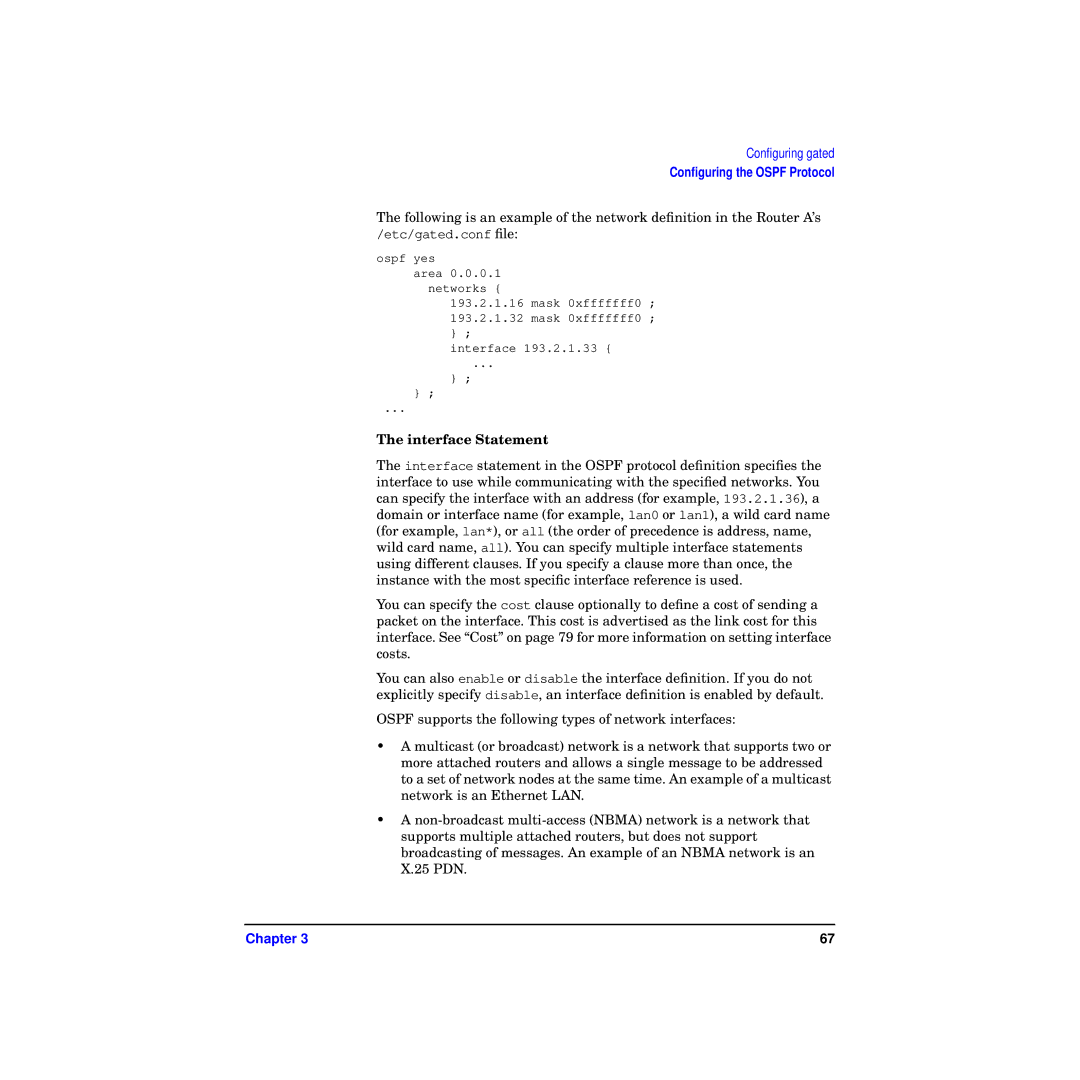 HP Routing Services -UX 11i v2 manual Interface Statement 