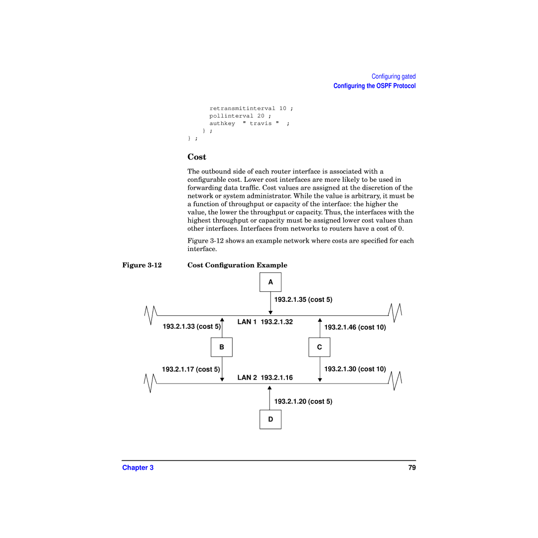 HP Routing Services -UX 11i v2 manual Cost LAN 1 LAN 2 