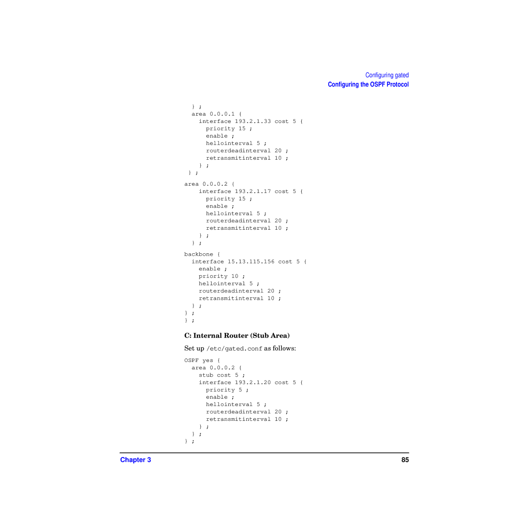 HP Routing Services -UX 11i v2 manual Internal Router Stub Area 