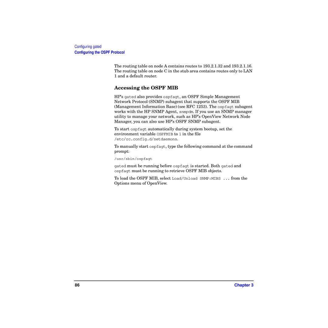 HP Routing Services -UX 11i v2 manual Accessing the Ospf MIB 