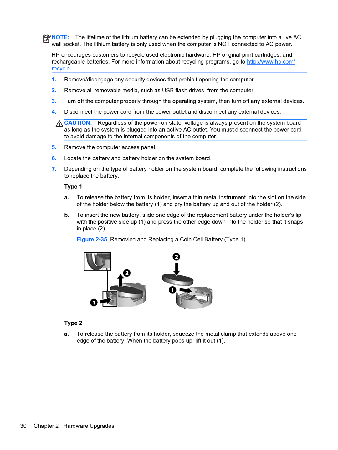 HP RP3 3100 manual Type 