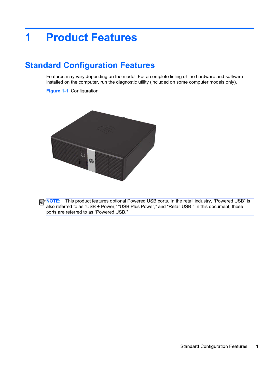 HP RP3 3100 manual Product Features, Standard Configuration Features 