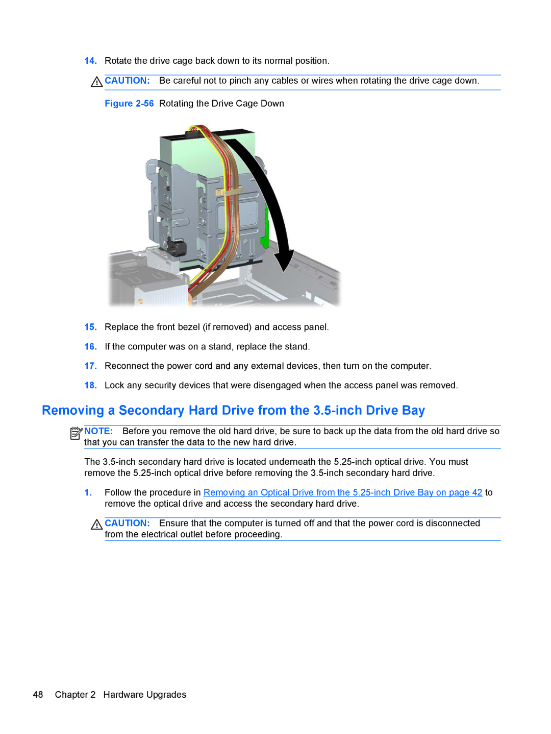 HP RP5 5810 manual Removing a Secondary Hard Drive from the 3.5-inch Drive Bay 