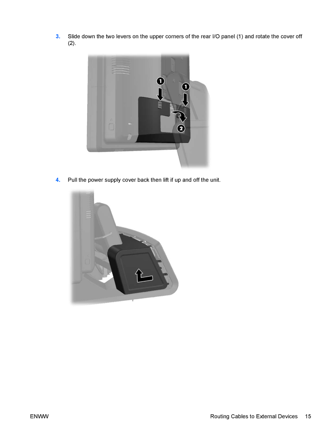 HP RP7 7800 Base Model manual Routing Cables to External Devices 