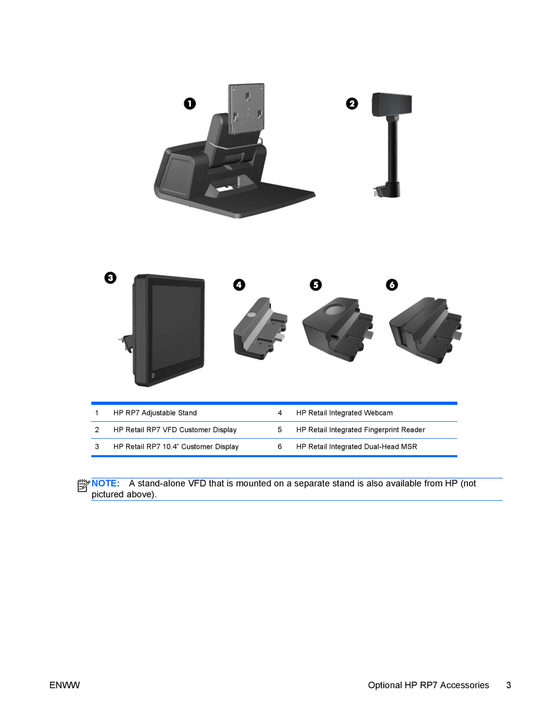 HP RP7 7800 Base Model manual Optional HP RP7 Accessories 