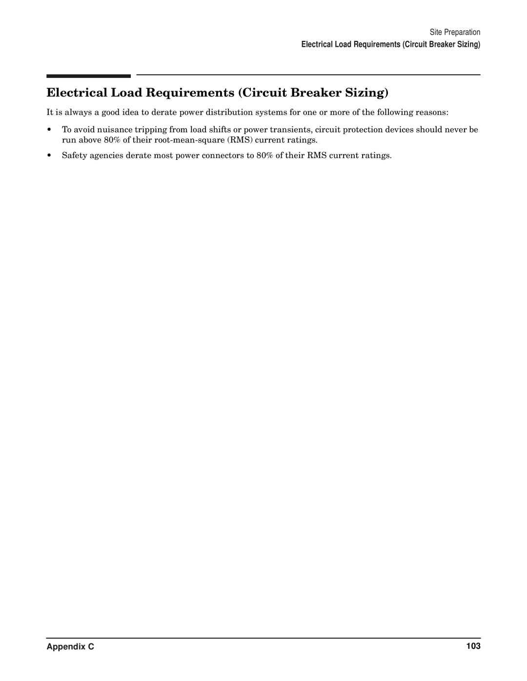 HP RP7405/7410 manual Electrical Load Requirements Circuit Breaker Sizing 