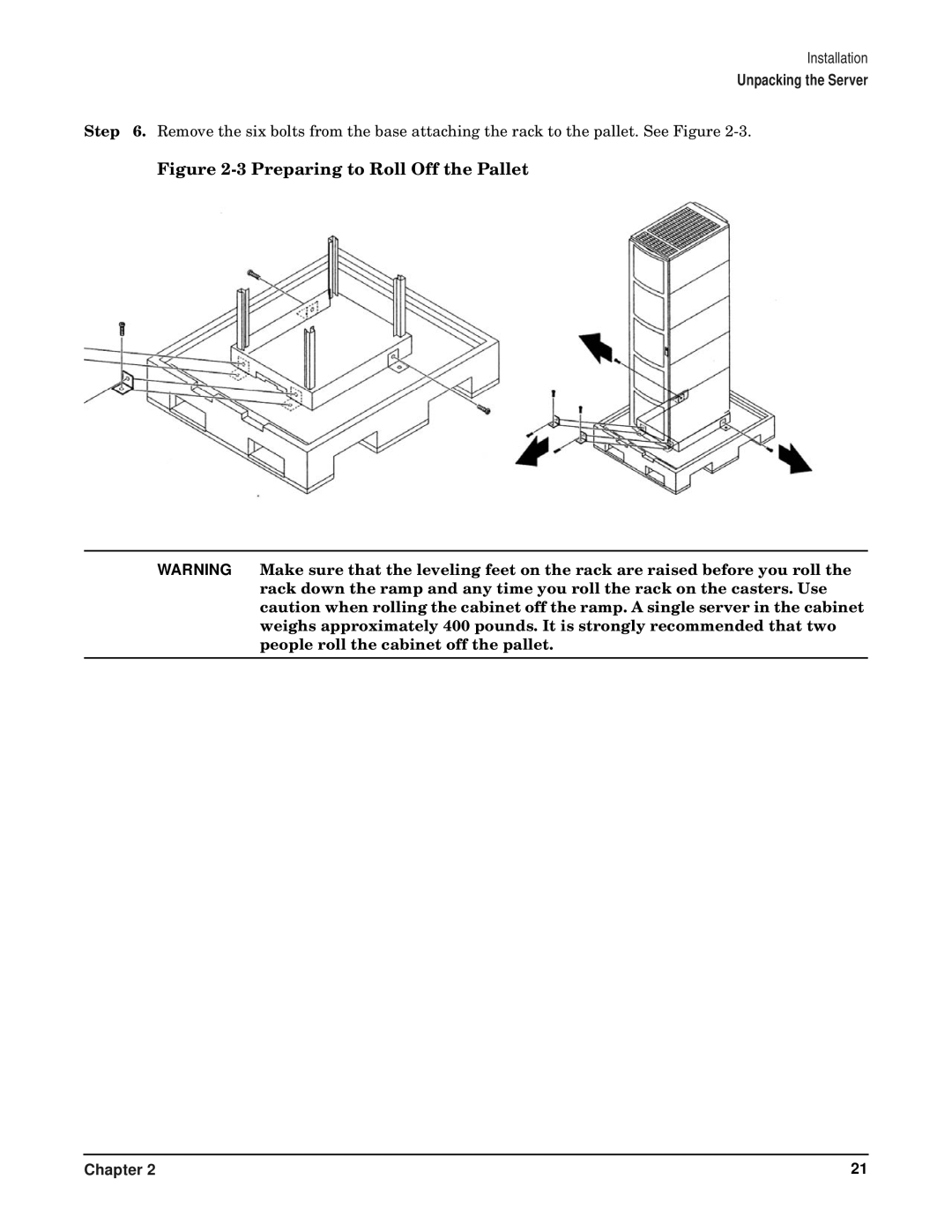 HP RP7405/7410 manual Preparing to Roll Off the Pallet 