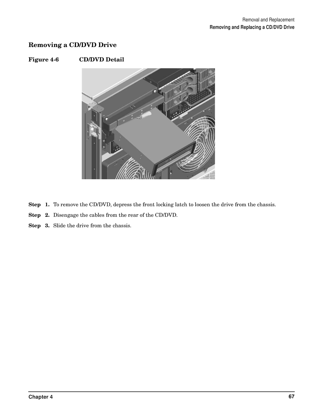 HP RP7405/7410 manual Removing a CD/DVD Drive, CD/DVD Detail 