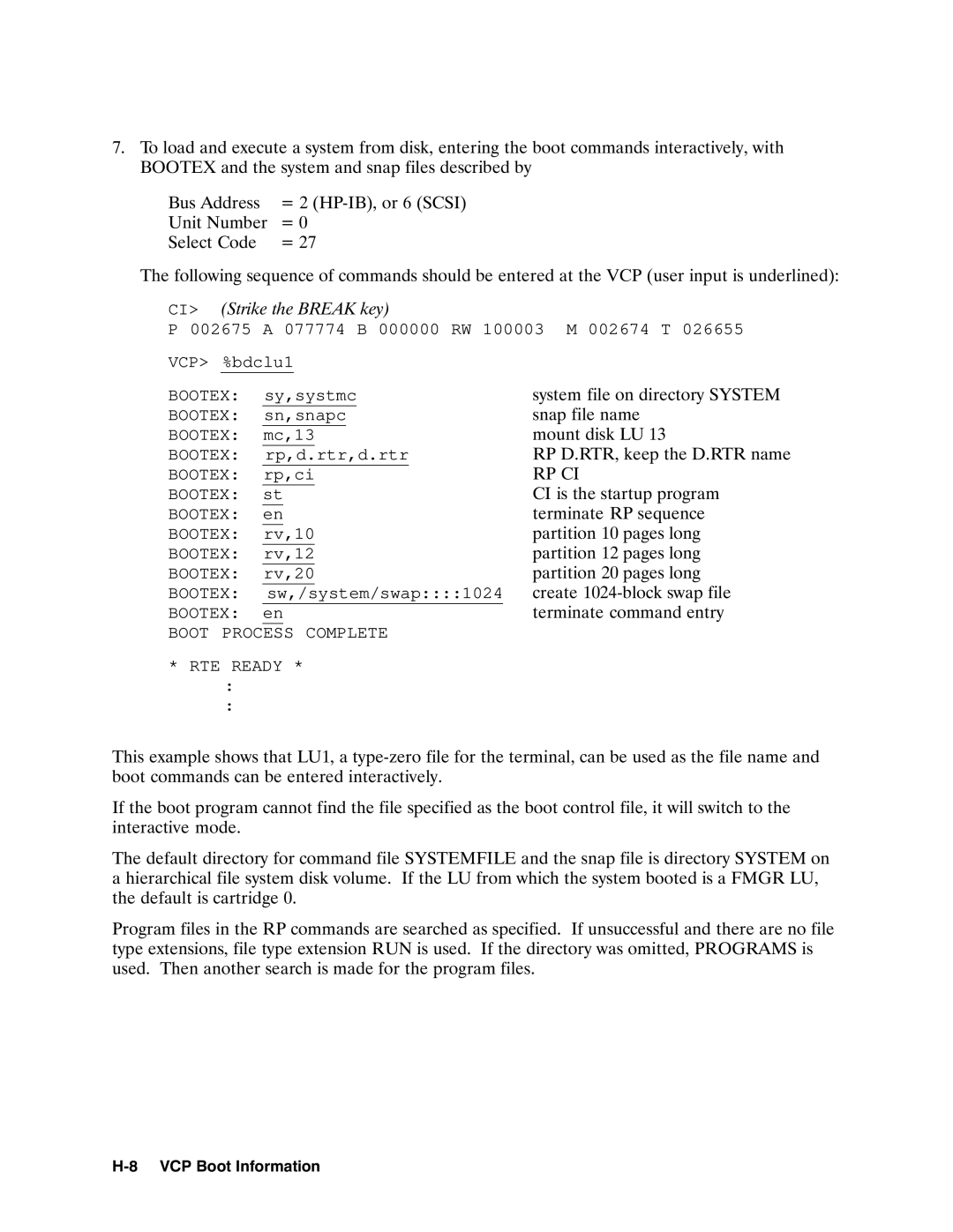 HP RTEA manual Bootex 