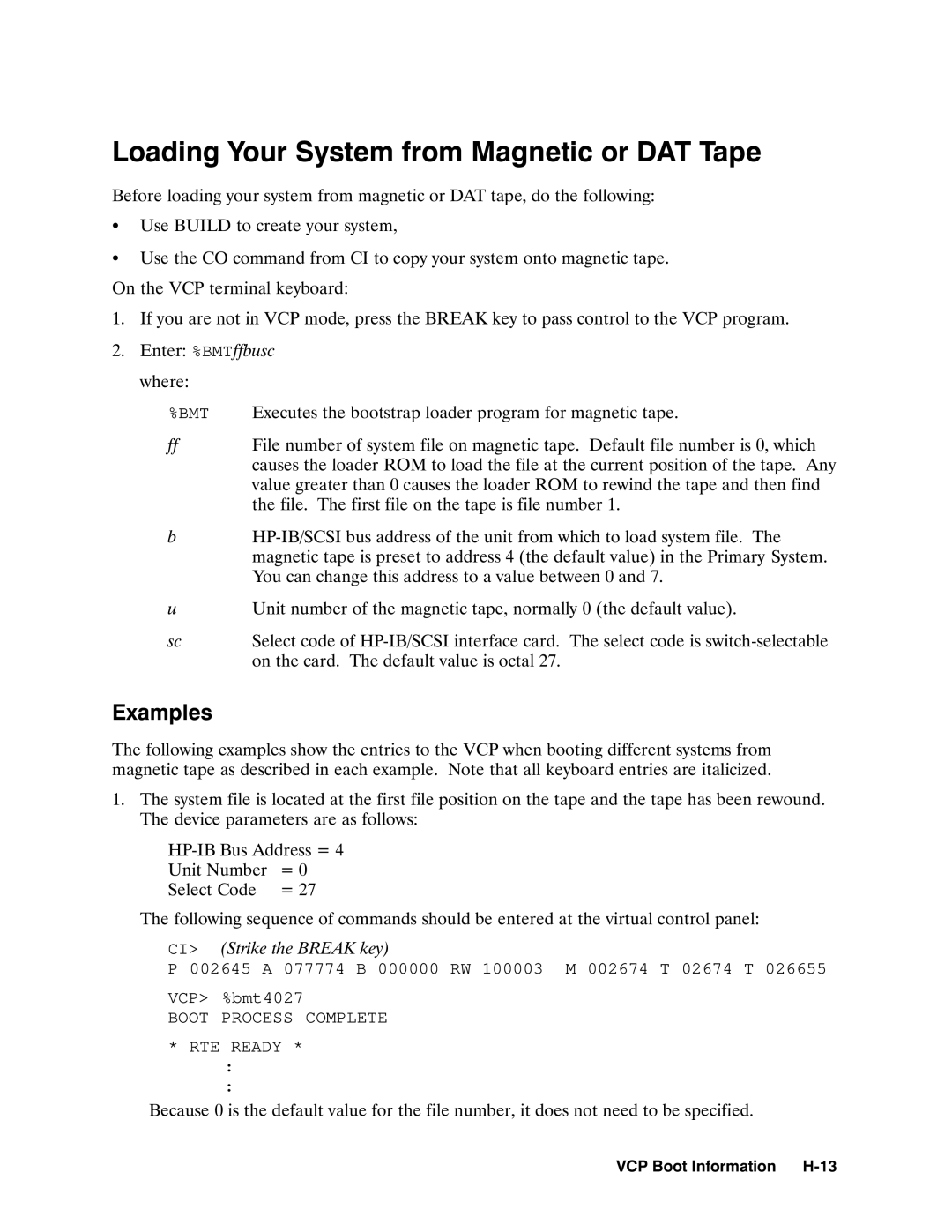 HP RTEA manual Bmt 