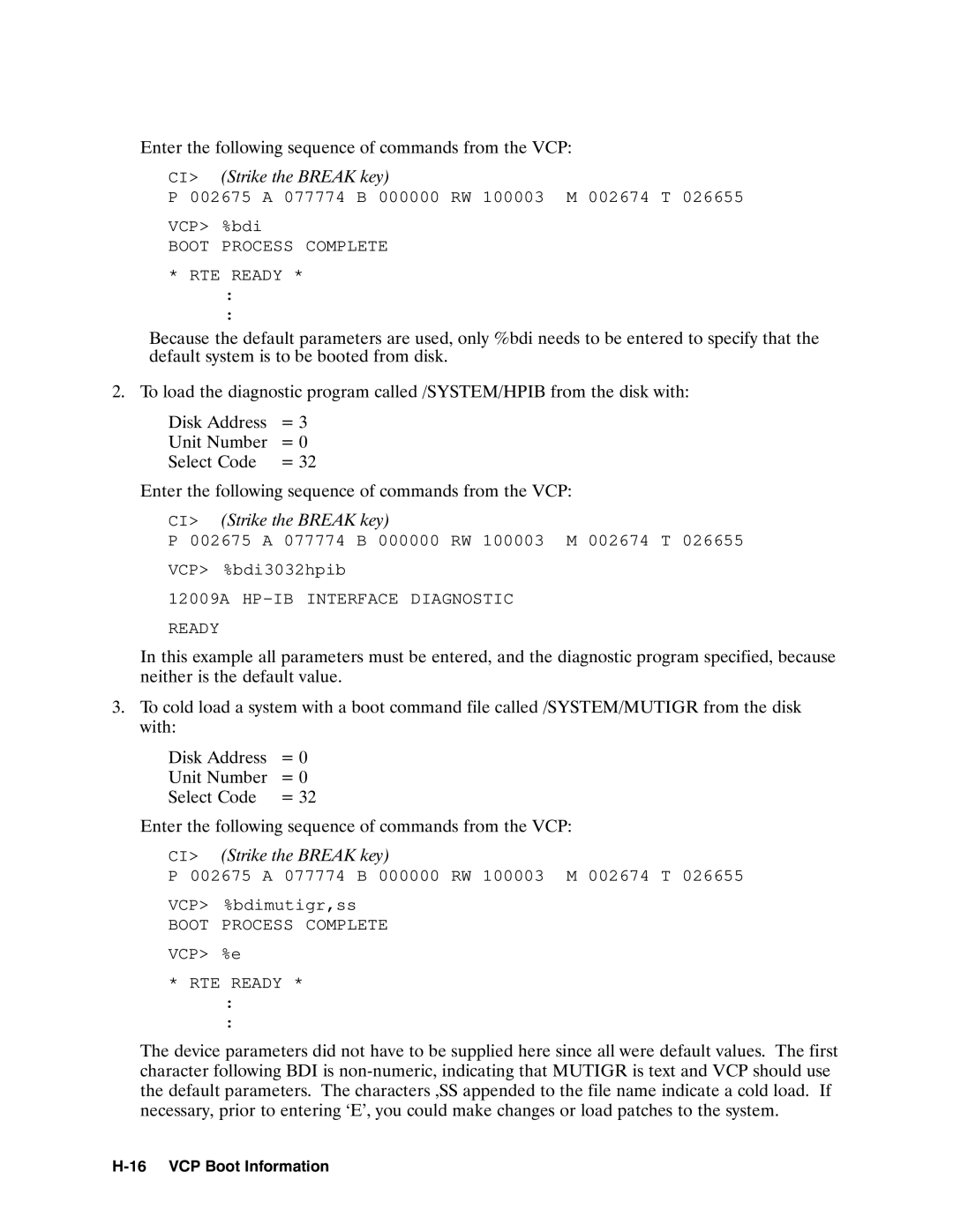 HP RTEA manual 002675 a 077774 B 000000 RW 100003 M 002674 T VCP %bdi 