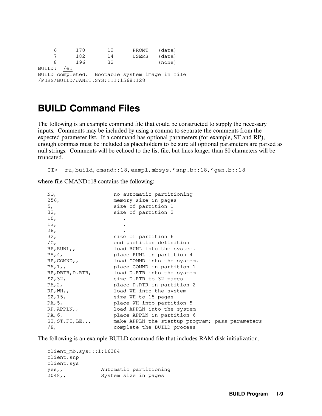 HP RTEA manual CI ru,build,cmand18,exmpl,mbsys,’snp.b18,’gen.b18 