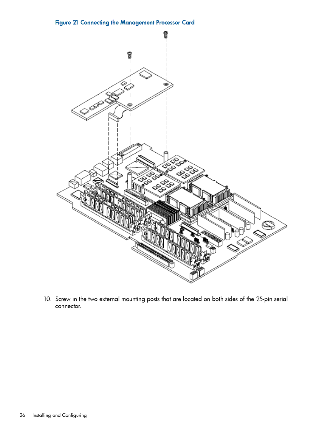 HP rx1620 manual Connecting the Management Processor Card 