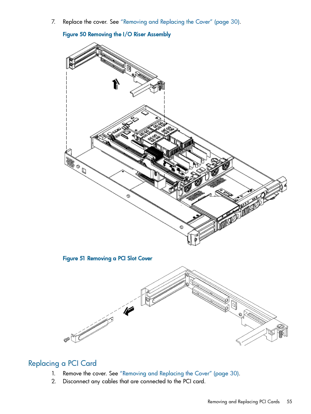 HP rx1620 manual Replacing a PCI Card, Removing a PCI Slot Cover 