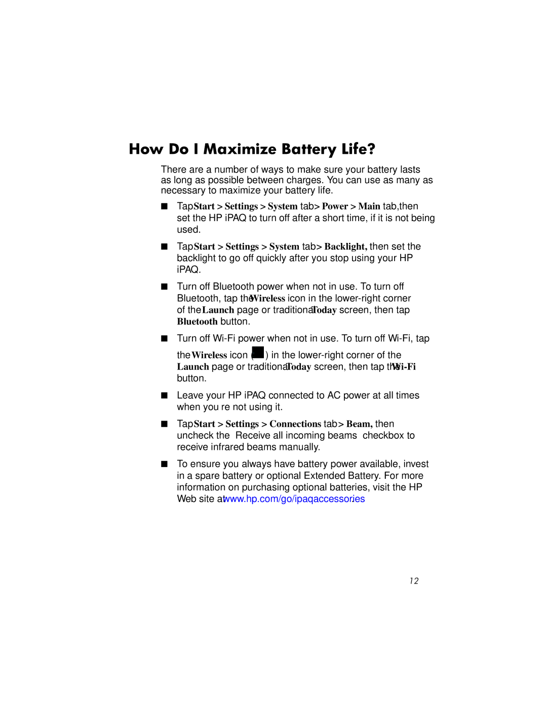 HP RX3000 manual How Do I Maximize Battery Life? 