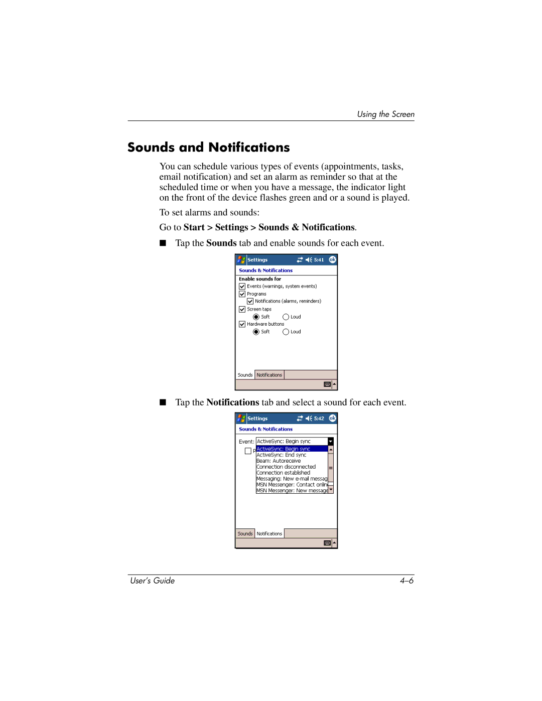 HP RZ1700 manual Sounds and Notifications, Go to Start Settings Sounds & Notifications 