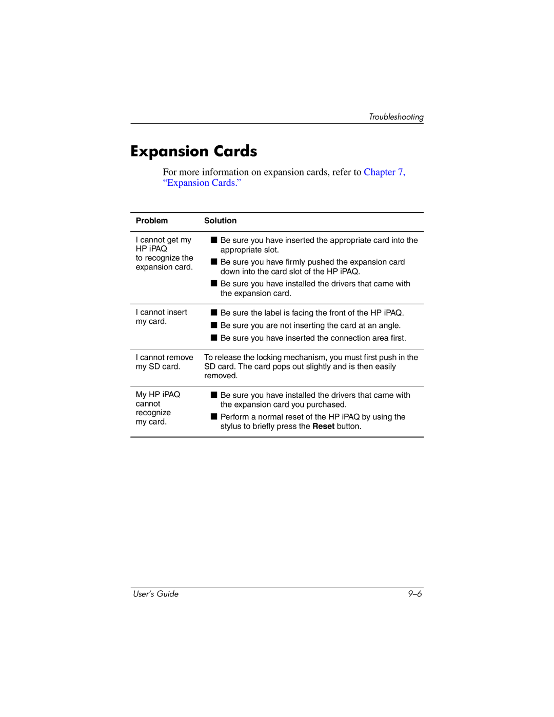 HP RZ1700 manual Expansion Cards 