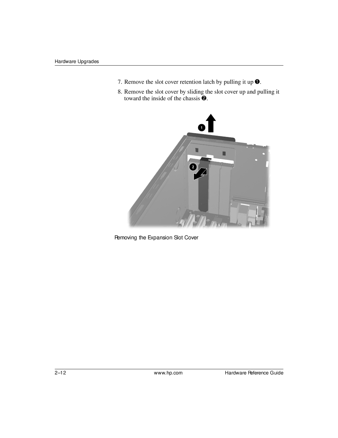 HP s dx5150 manual Removing the Expansion Slot Cover 