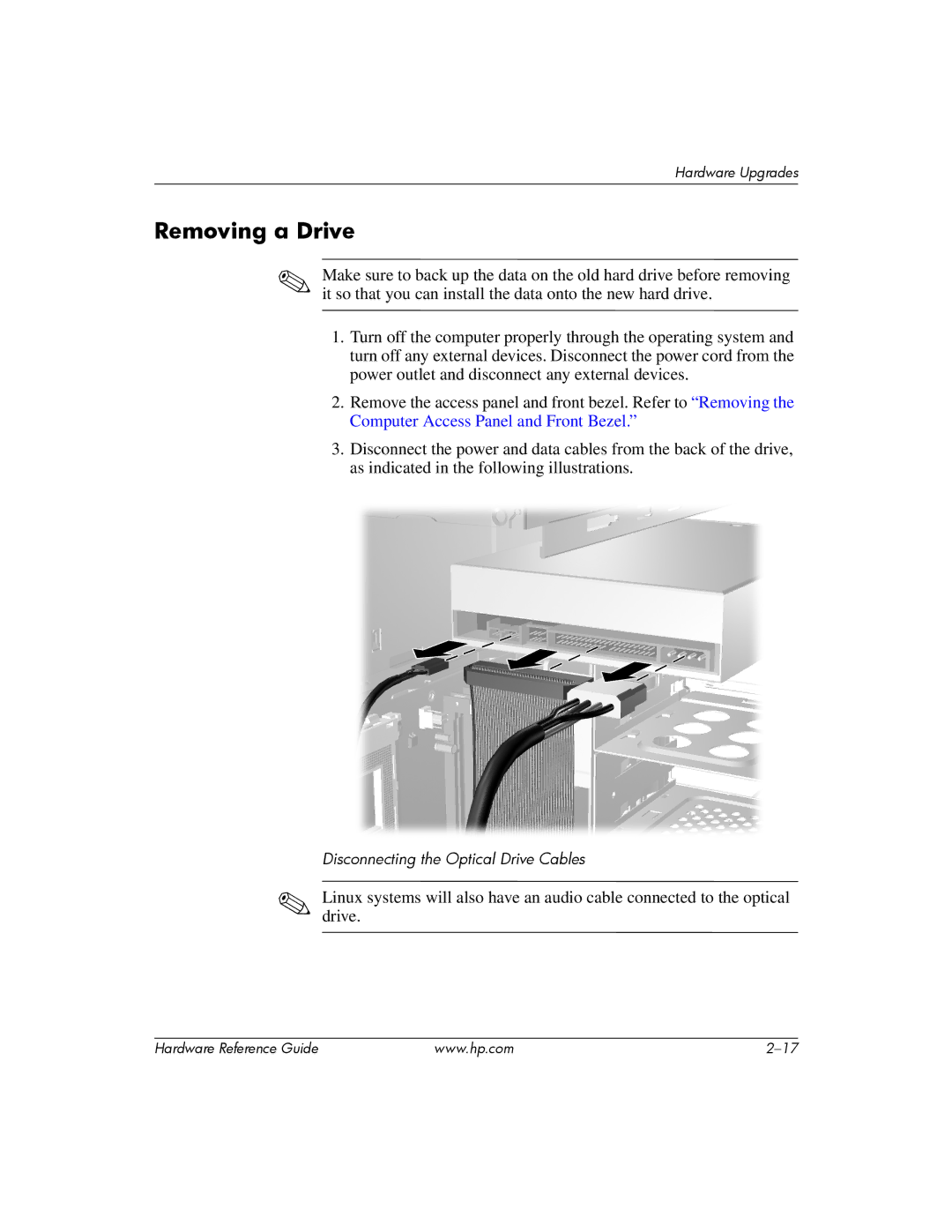 HP s dx5150 manual Removing a Drive 