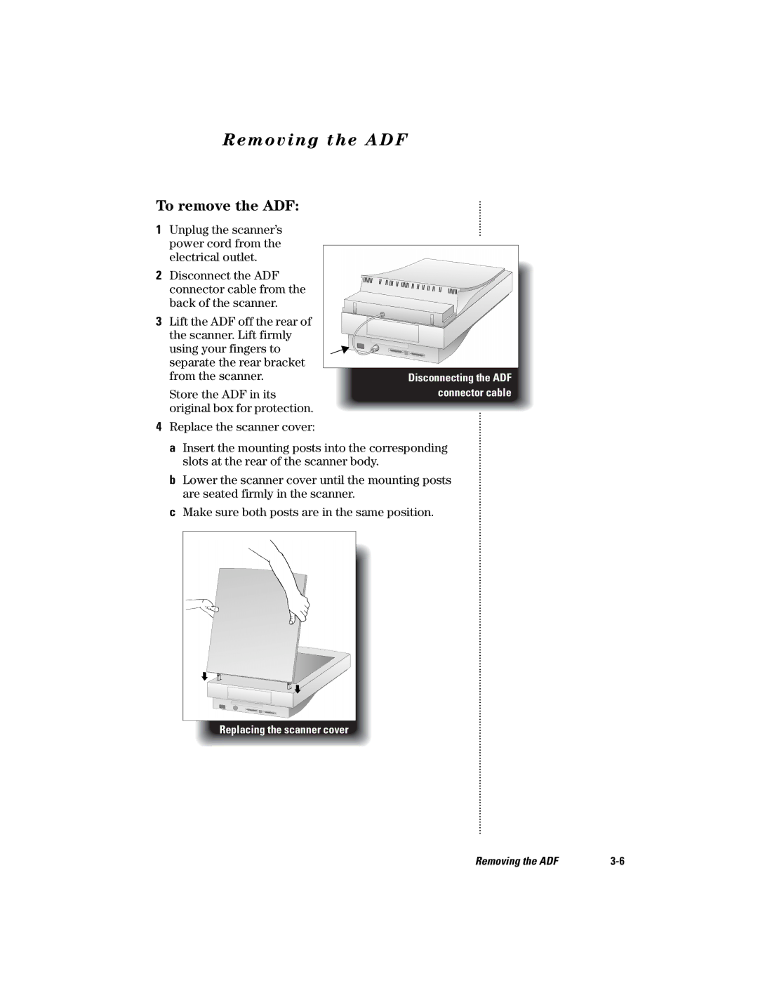 HP s manual Removing the ADF, To remove the ADF 