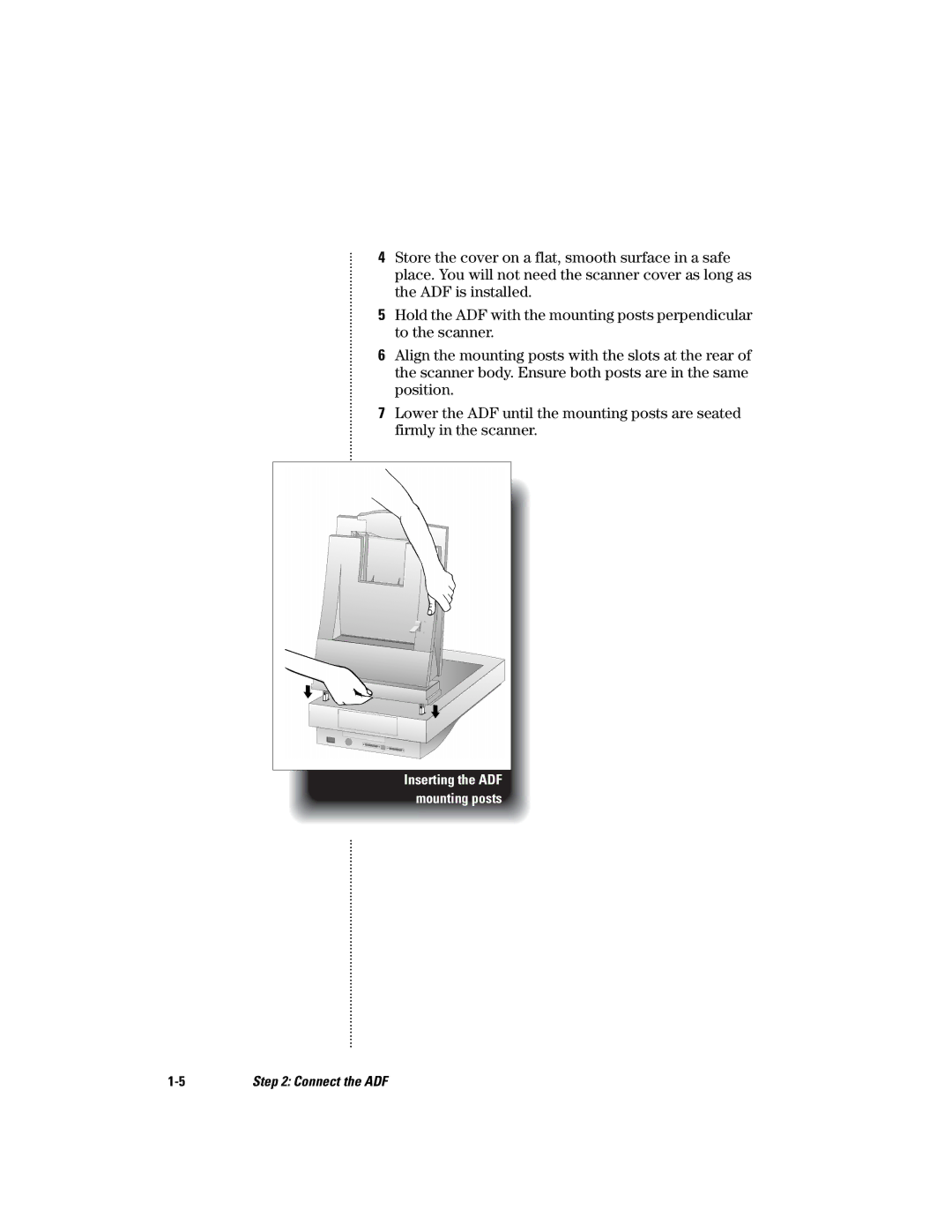 HP manual Inserting the ADF mounting posts 