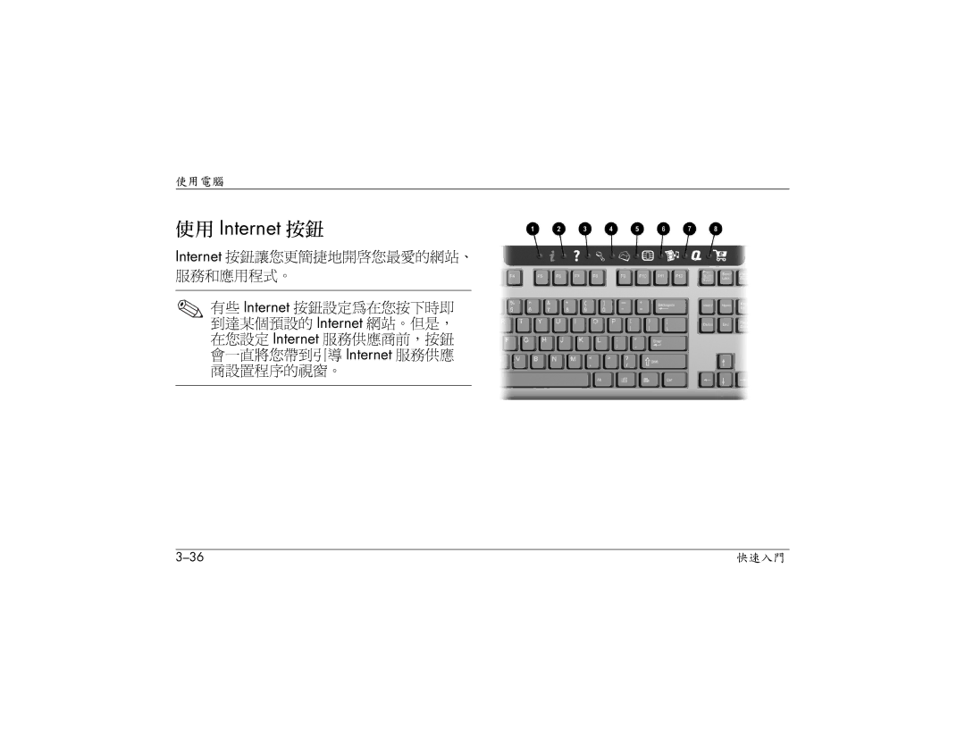 HP S3110AP, S3000AP, S3150AP, S3080AP, S3030AP, S3260AP, S3210AP, S3200AP manual 使用 Internet 按鈕 