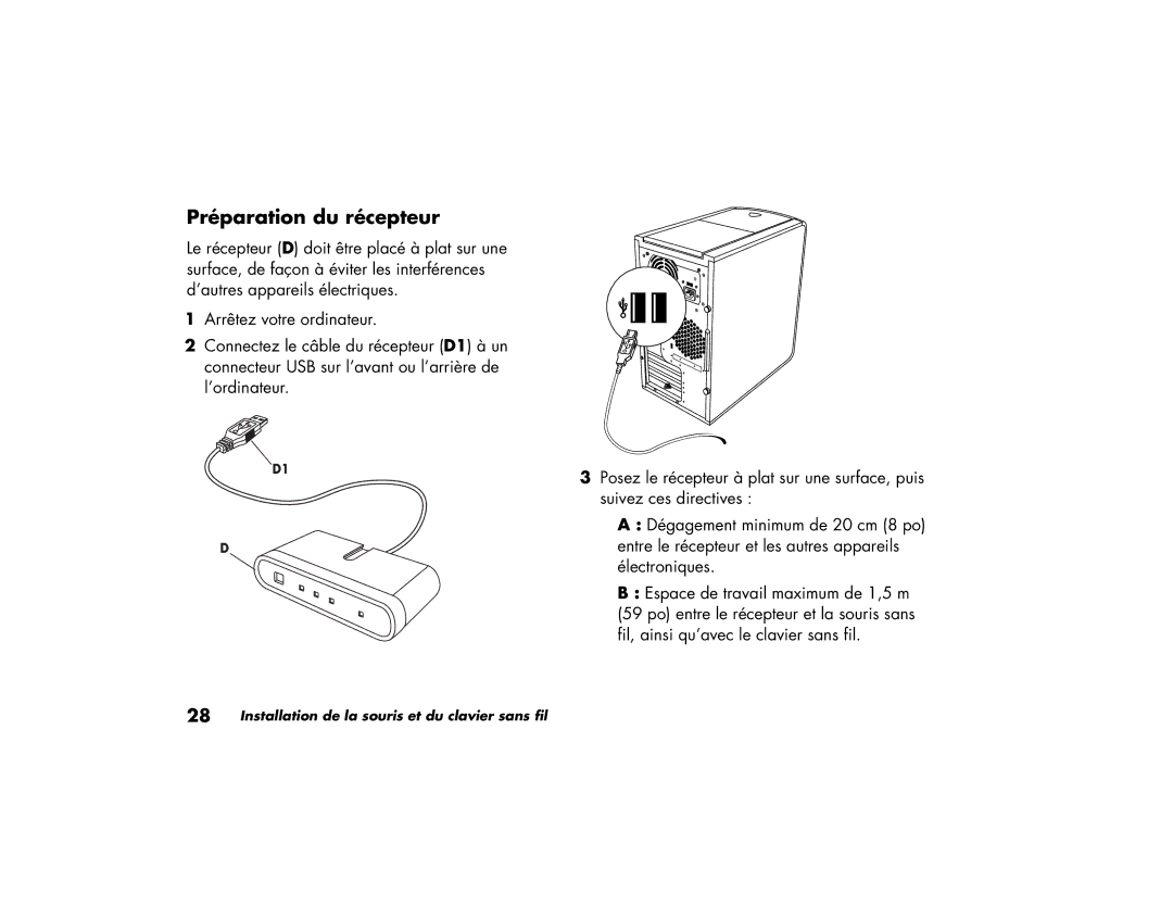 HP S3040SE, S3000NX, S4000NX, S3650LA, S4030LS, S4010LS, S4020LA, S3500CL, S3100NX, S3030RK, S3030US manual Préparation du récepteur 