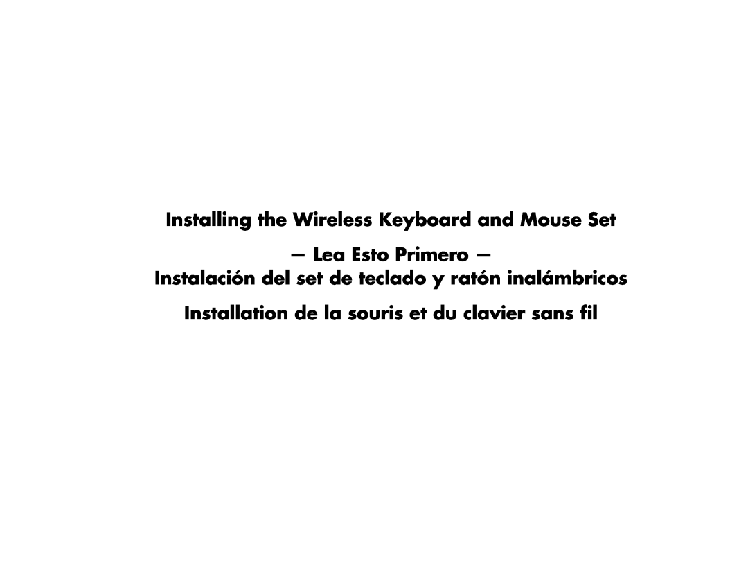 HP S4000NX, S3000NX, S3650LA, S4030LS, S4010LS, S4020LA manual Installing the Wireless Keyboard and Mouse Set Lea Esto Primero 