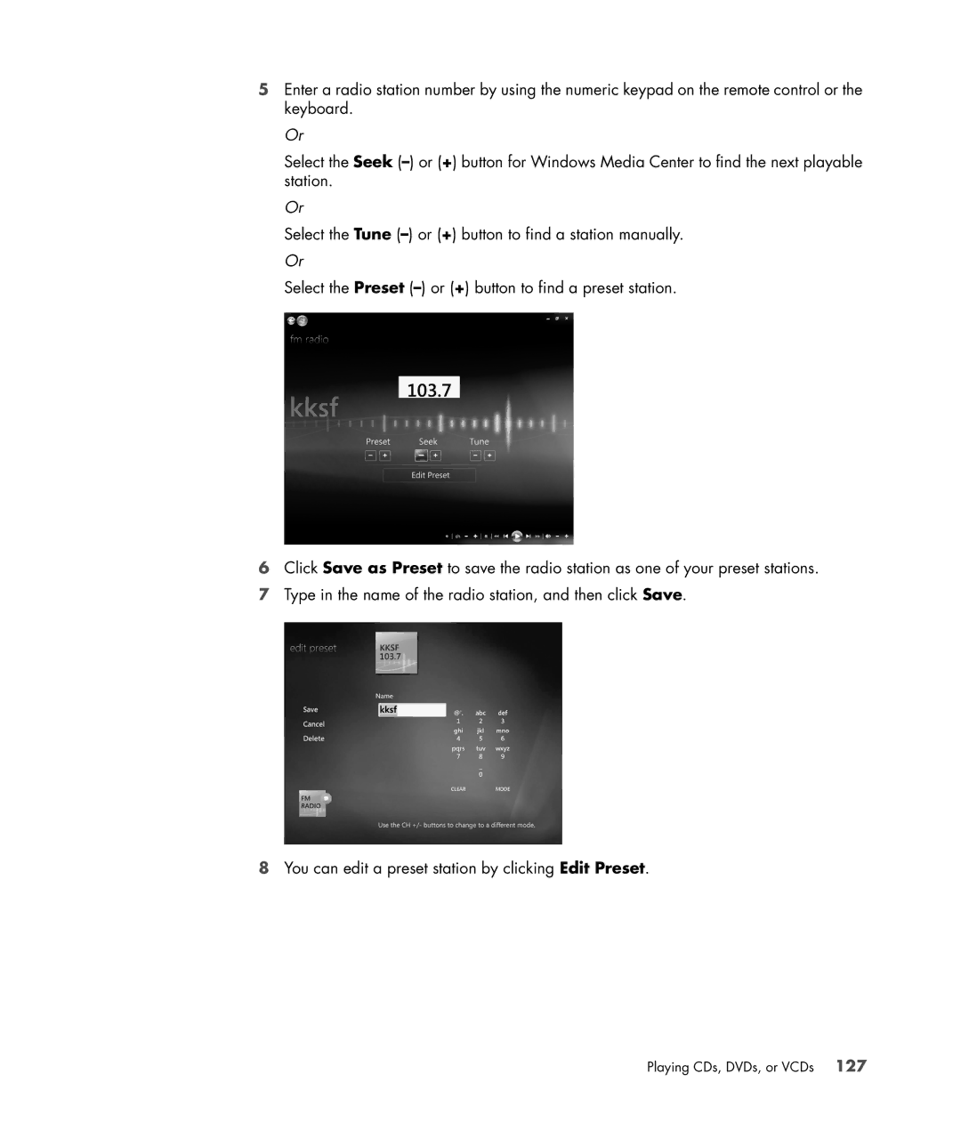 HP s3650f manual Playing CDs, DVDs, or VCDs 