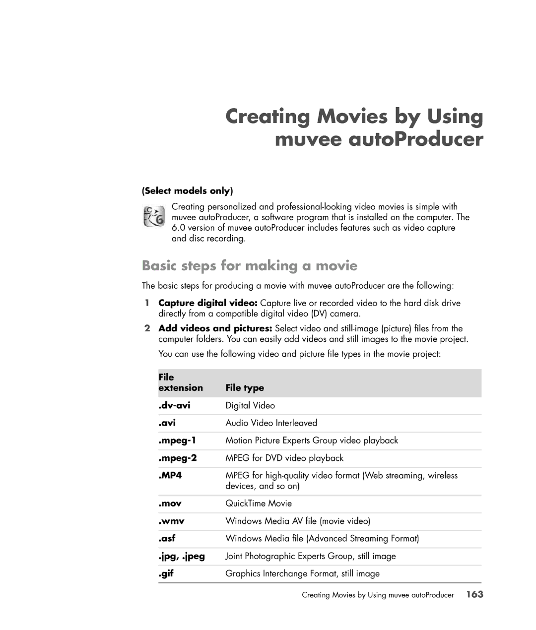 HP s3650f manual Creating Movies by Using muvee autoProducer, Basic steps for making a movie 