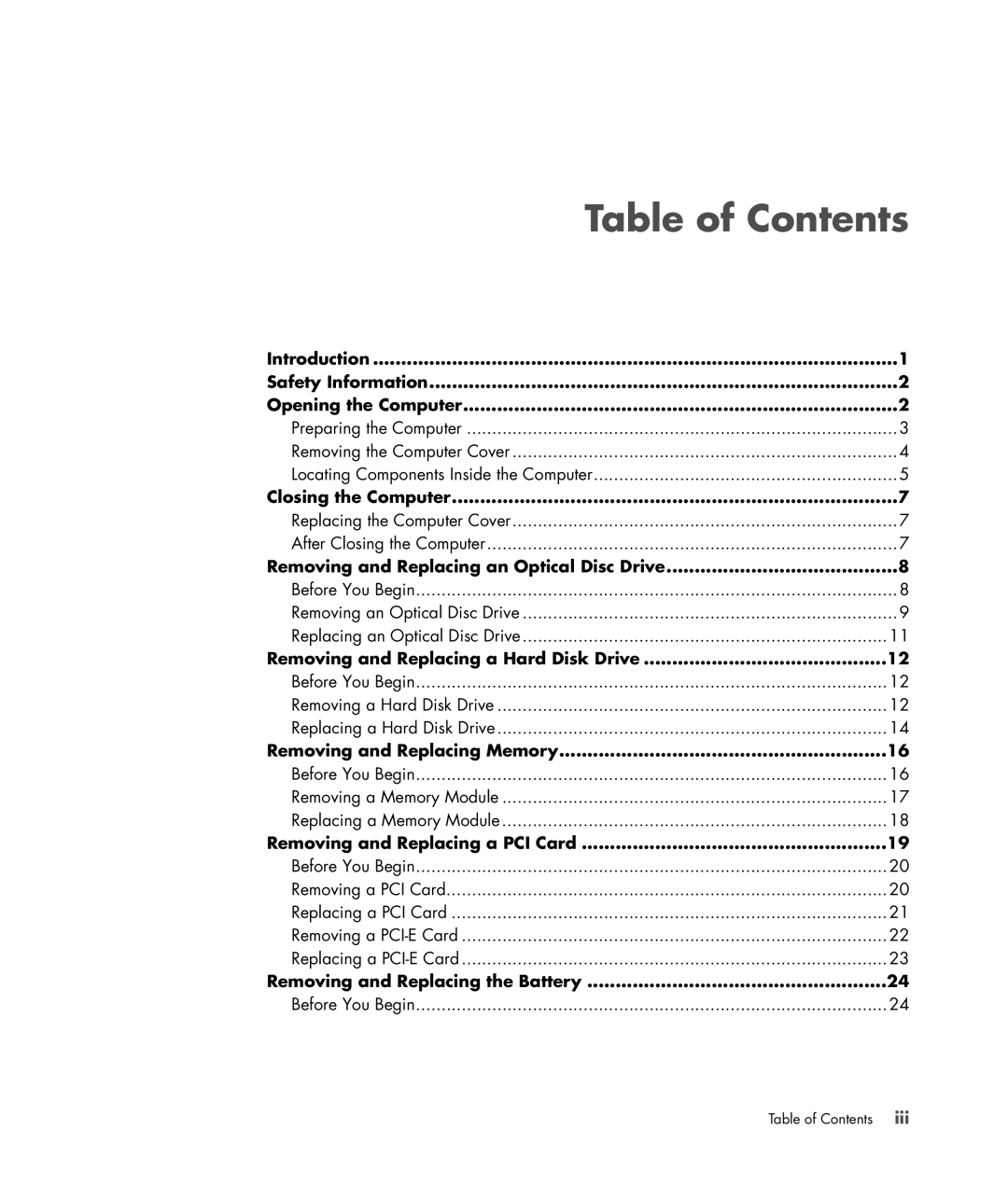 HP S3905F manual Table of Contents 