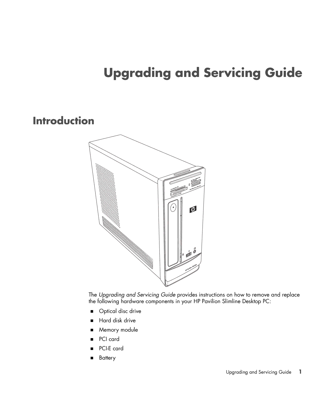 HP S3905F manual Upgrading and Servicing Guide, Introduction 