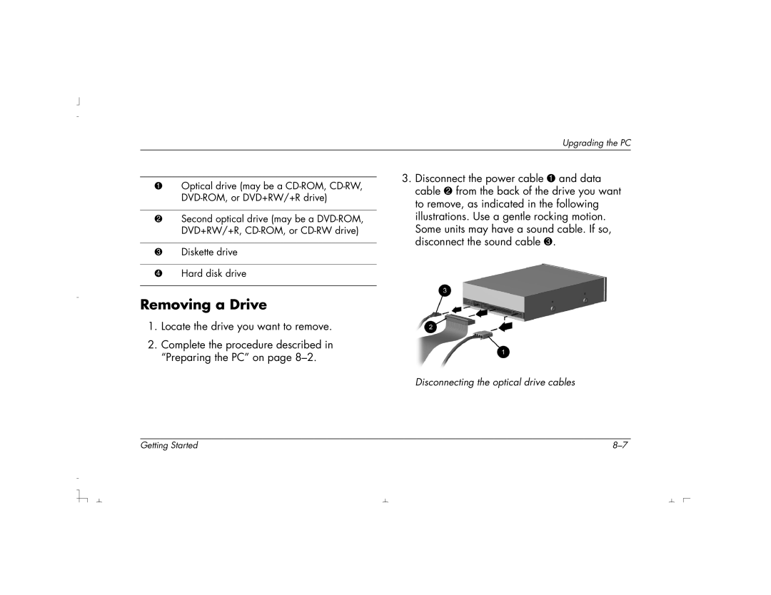 HP S3190UK, S4100UK, S4150UK, S3150UK, S3350UK, S4500UK, S4200UK, S4700UK manual Removing a Drive 